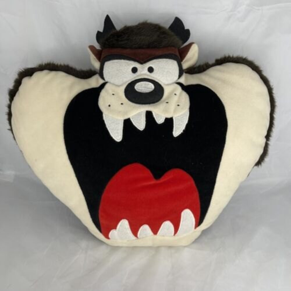 Vintage Warner Bros Taz Tazmanian Devil Pillow 18" x 14" 1995 NWOT Looney Tunes